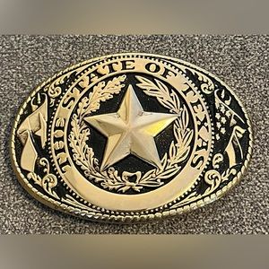 The State of Texas Metal Belt Buckle Made in USA.